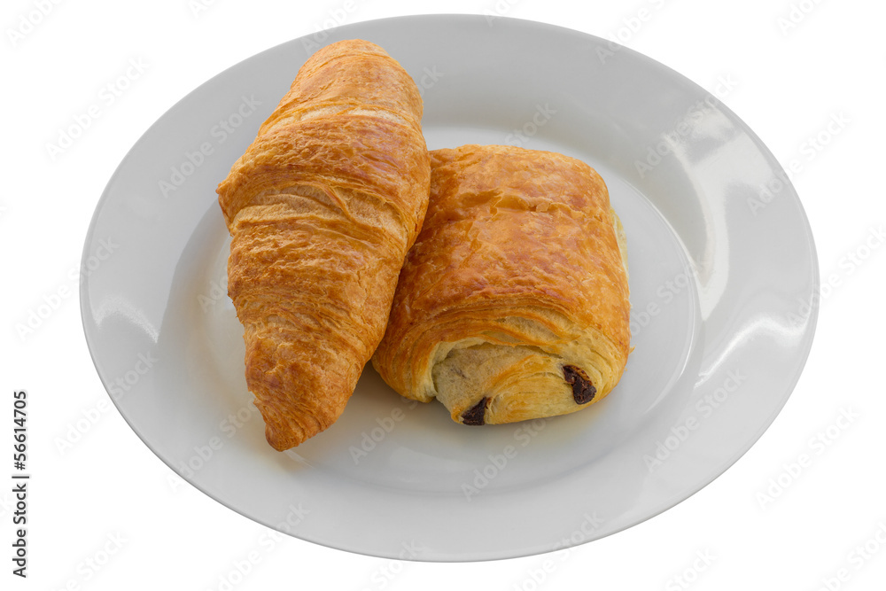 Croissant and a Pain au Chocolat