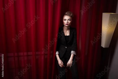 Portrait of beautiful blonde woman
