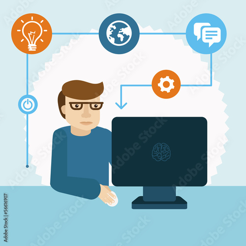 Vector cartoon programmer