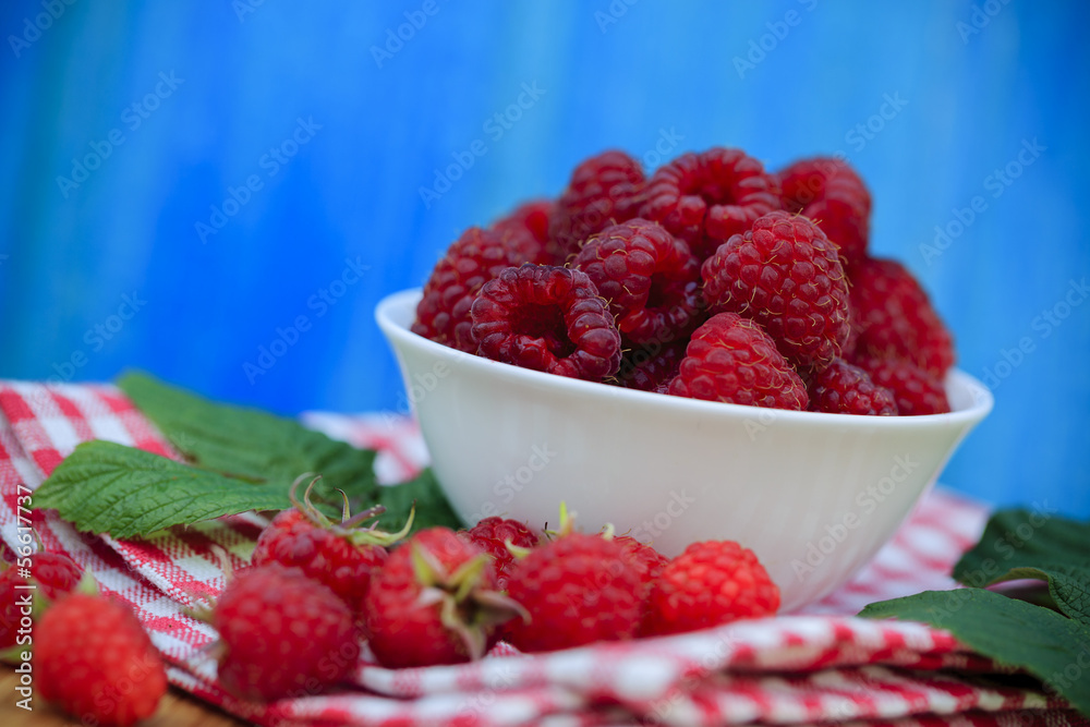 Raspberry, fruits - fresh raspberries from garden Raspberry, fruits - fresh raspberries from garden
