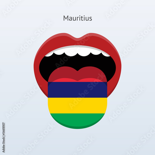 Mauritius language. Abstract human tongue.