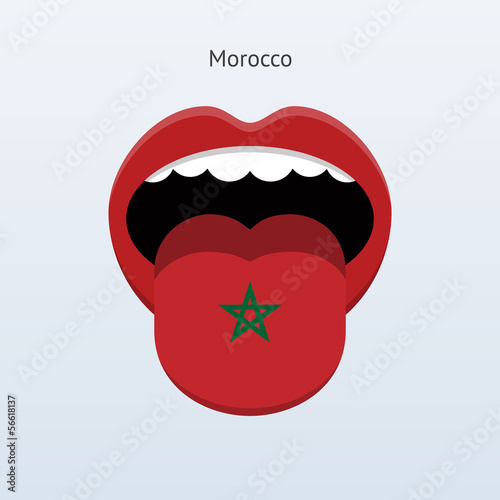 Morocco language. Abstract human tongue.