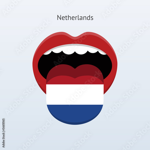 Netherlands language. Abstract human tongue.