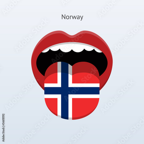 Norway language. Abstract human tongue.