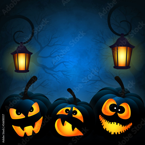 Background to the Halloween with pumpkins