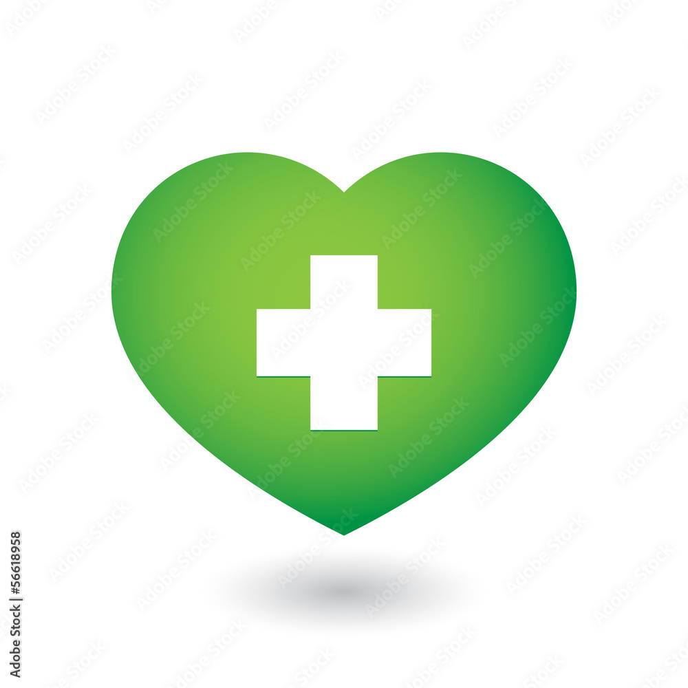 Obraz premium Cute heart with icon