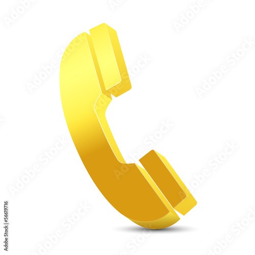 golden phone icon 3d