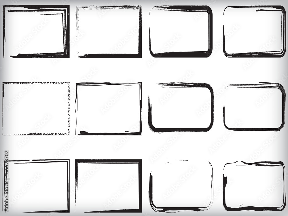 Set of grunge frames. vector illustration.
