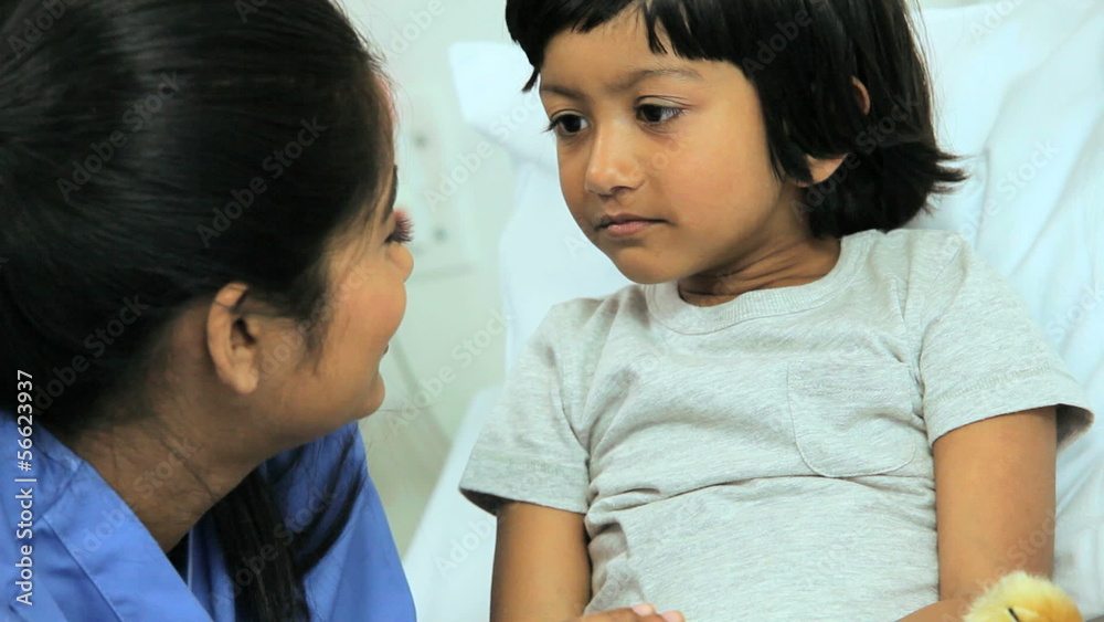Asian Indian Female Child Patient Hospital Bed Asian Indian Female Child Patient Hospital Bed