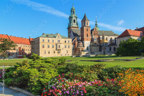 Krakow  Poland. Wawel Castle with the blue sky in the background