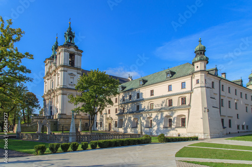 The baroque church with modern bell - Skalka Krakow, Poland photo