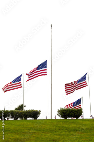 American Flags at Half Mast