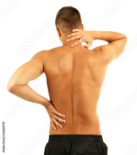 Young man with back pain, i...