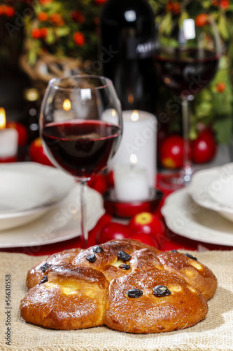 Traditional christmas bread served commonly in many countries