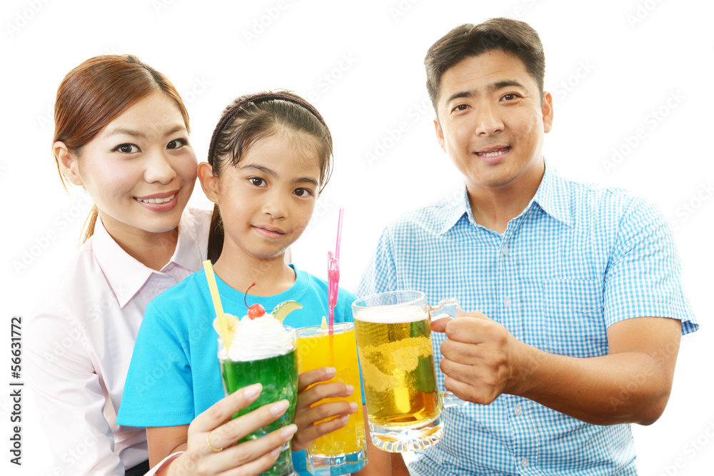笑顔の女の子と親 笑顔の女の子と親