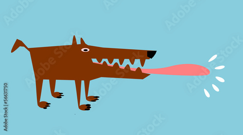 silly dog with long tongue