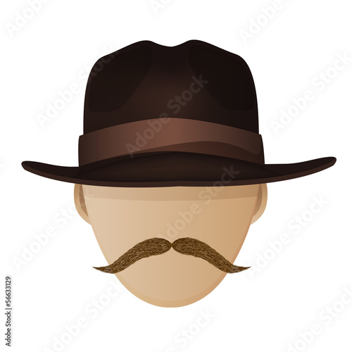 Hipster hat and mustache