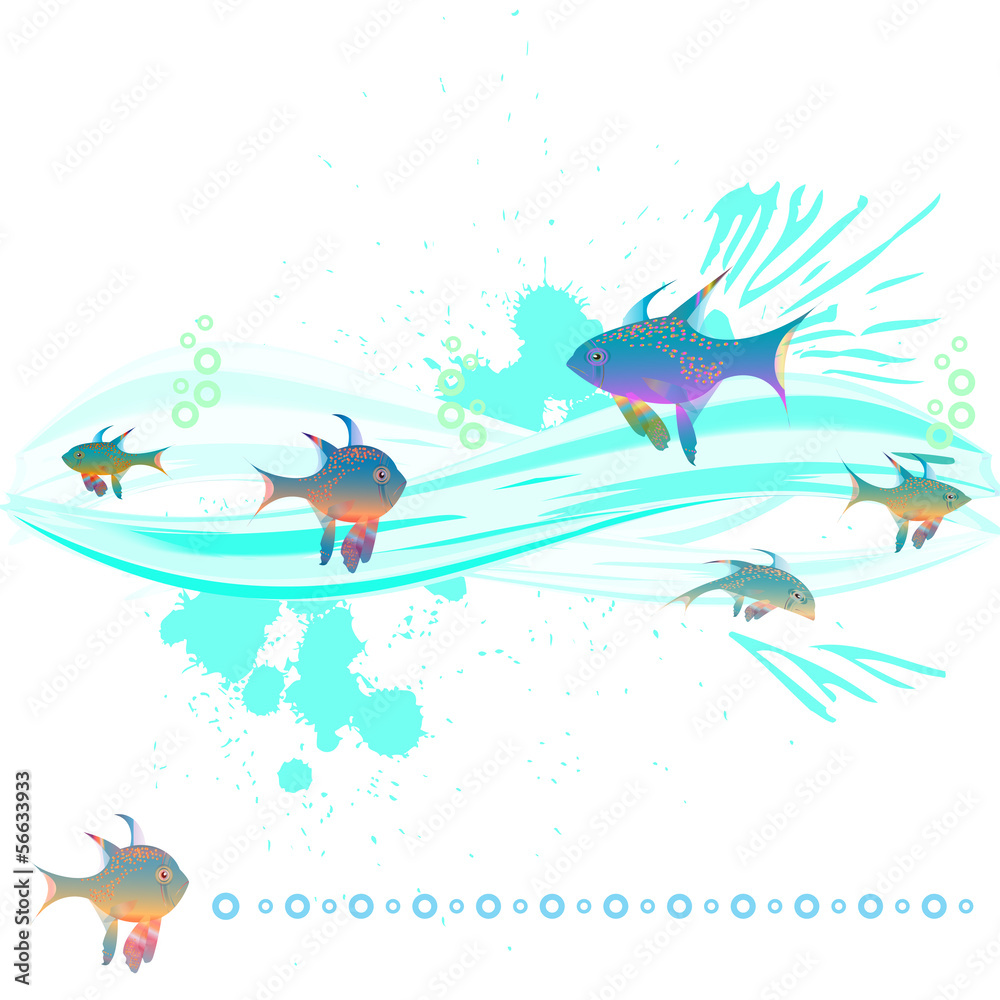Obraz premium fish in the waves