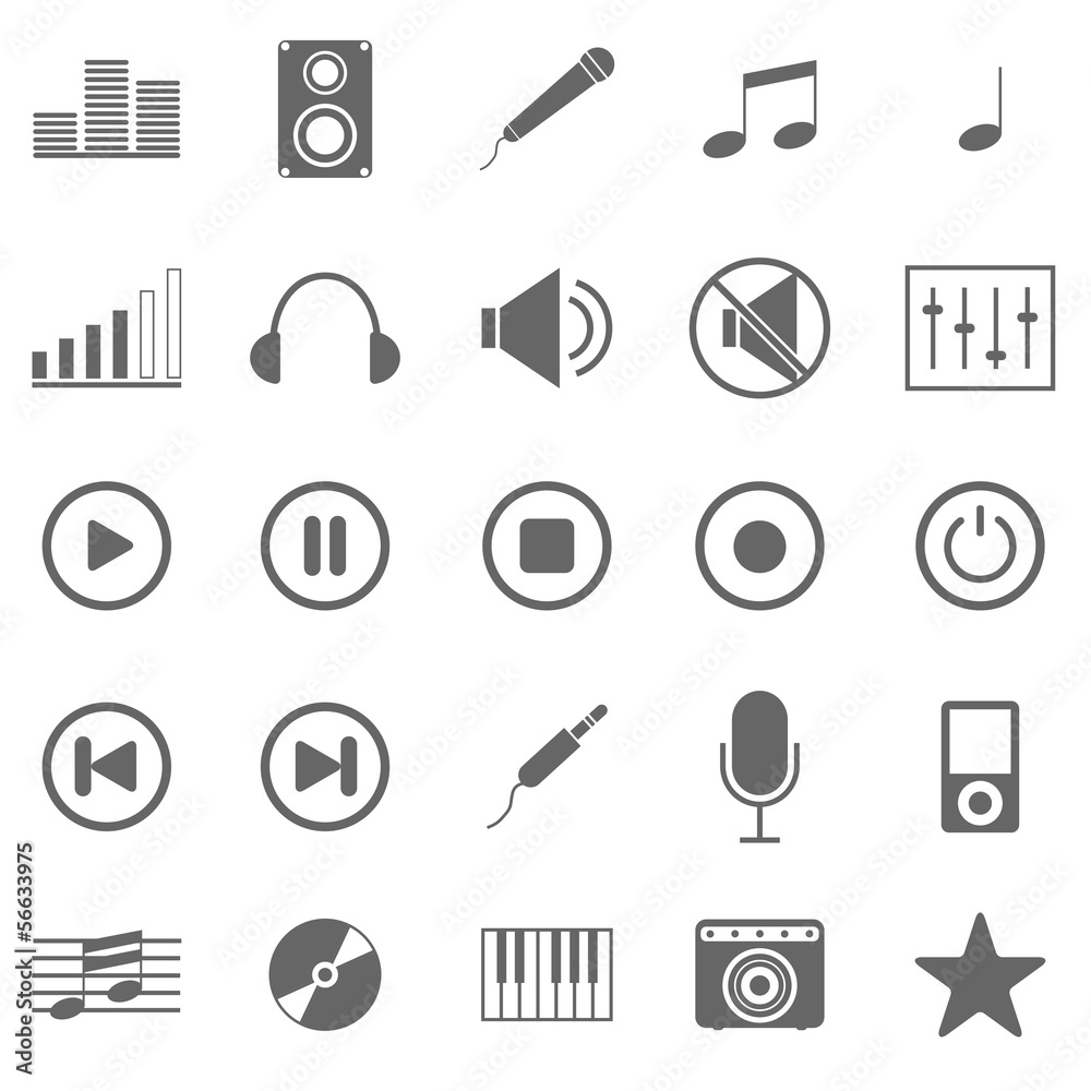 Music icons on white background Music icons on white background