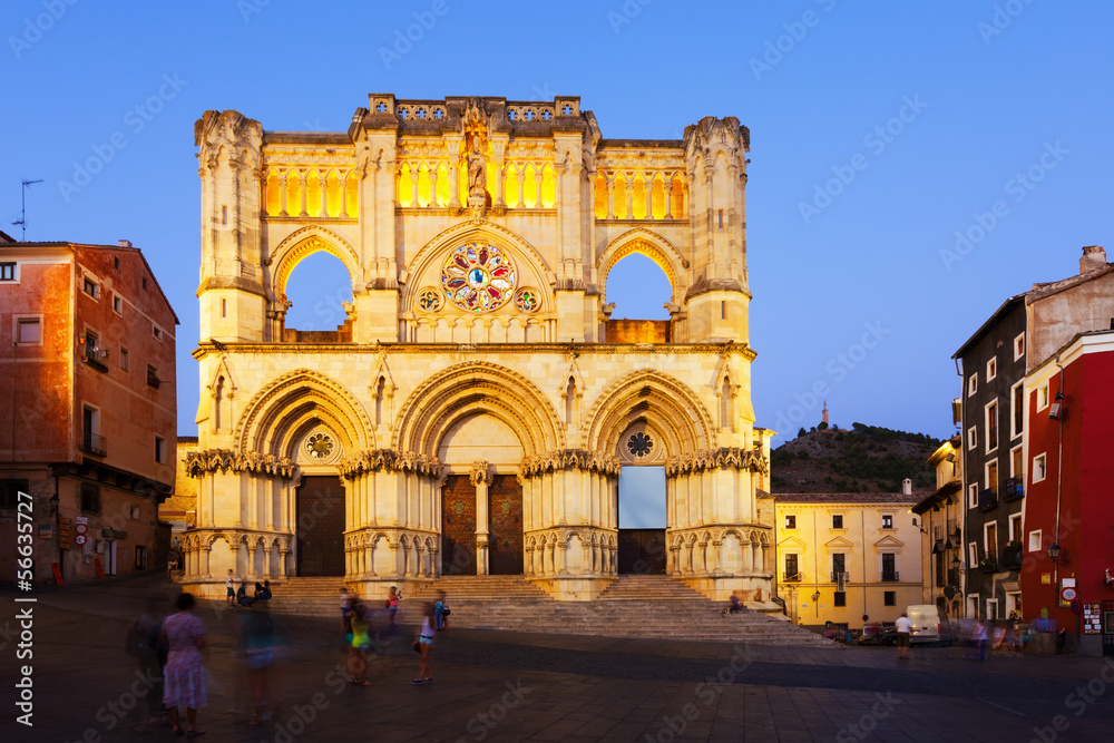 Evening view of Cathedral. Cuenca, Spain