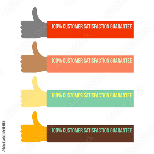 100% customer satisfaction guarantee with thumb up