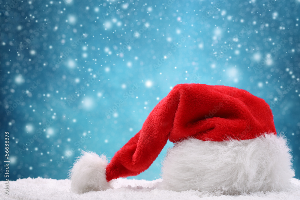 Santa hat on snow Santa hat on snow
