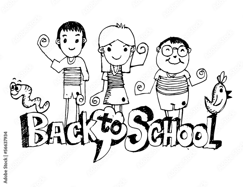 cartoon back to school kids education objects Stock Vector | Adobe Stock