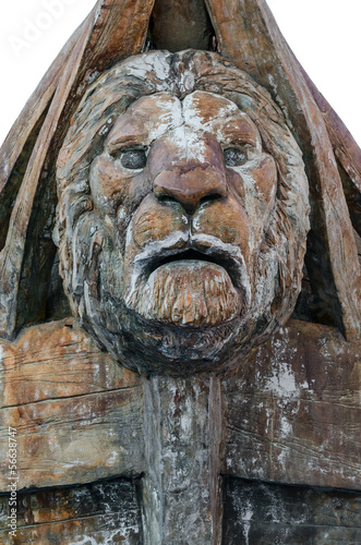 Rostral sculpture of a lion