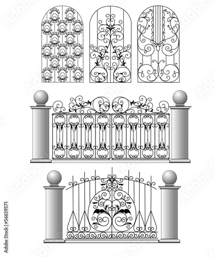 Gate a fence a lattice the house a vector