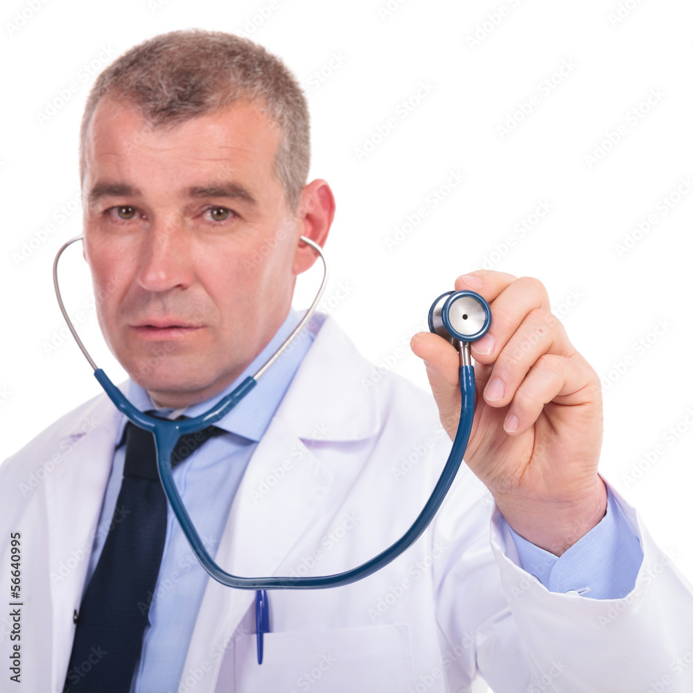serious old doctor making a consultation serious old doctor making a consultation