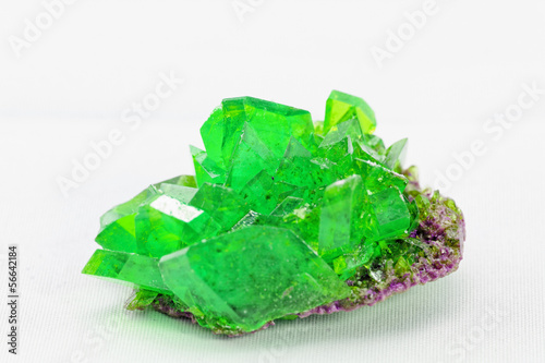 crystal macro photo in emerald color