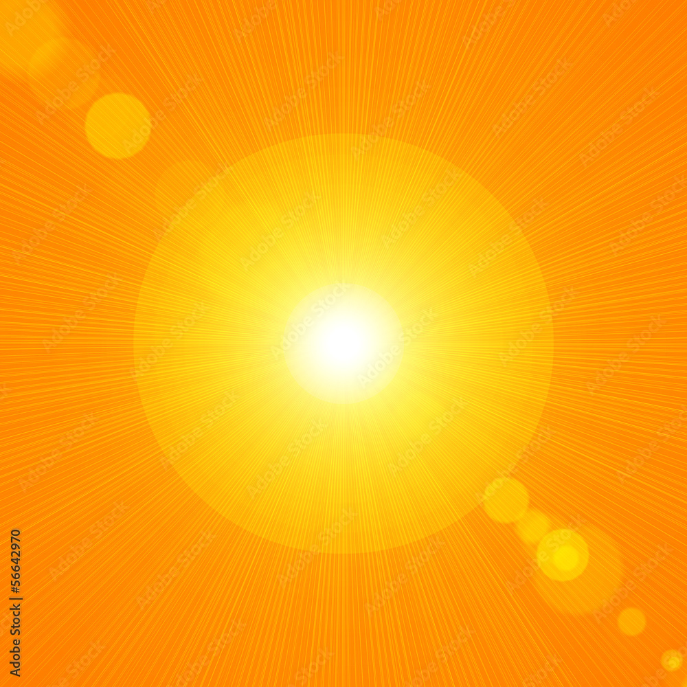 Obraz premium orange yellow rays background sun flare