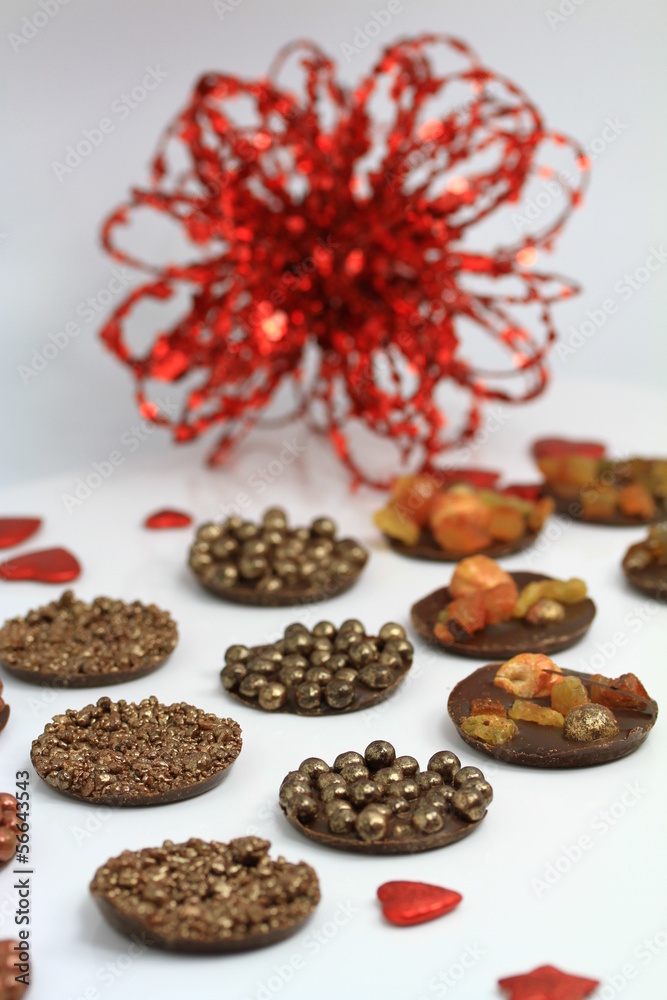 Fototapeta premium galets de chocolats individuels