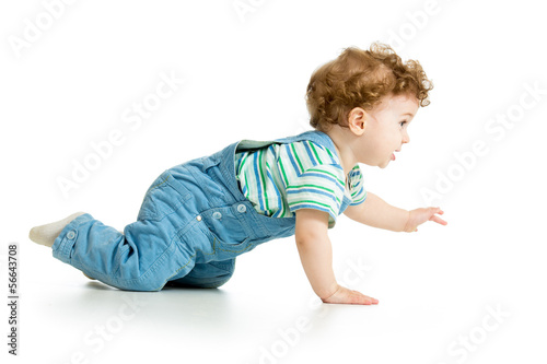 crawling baby isolated photo