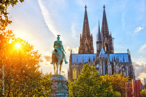 Obraz na płótnie Cologne at sunset