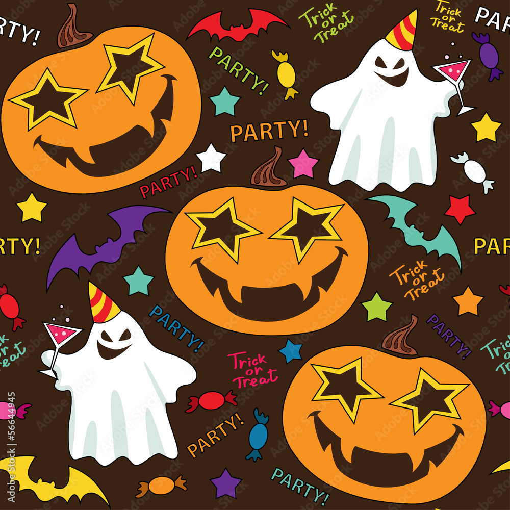 Halloween party vector seamless pattern