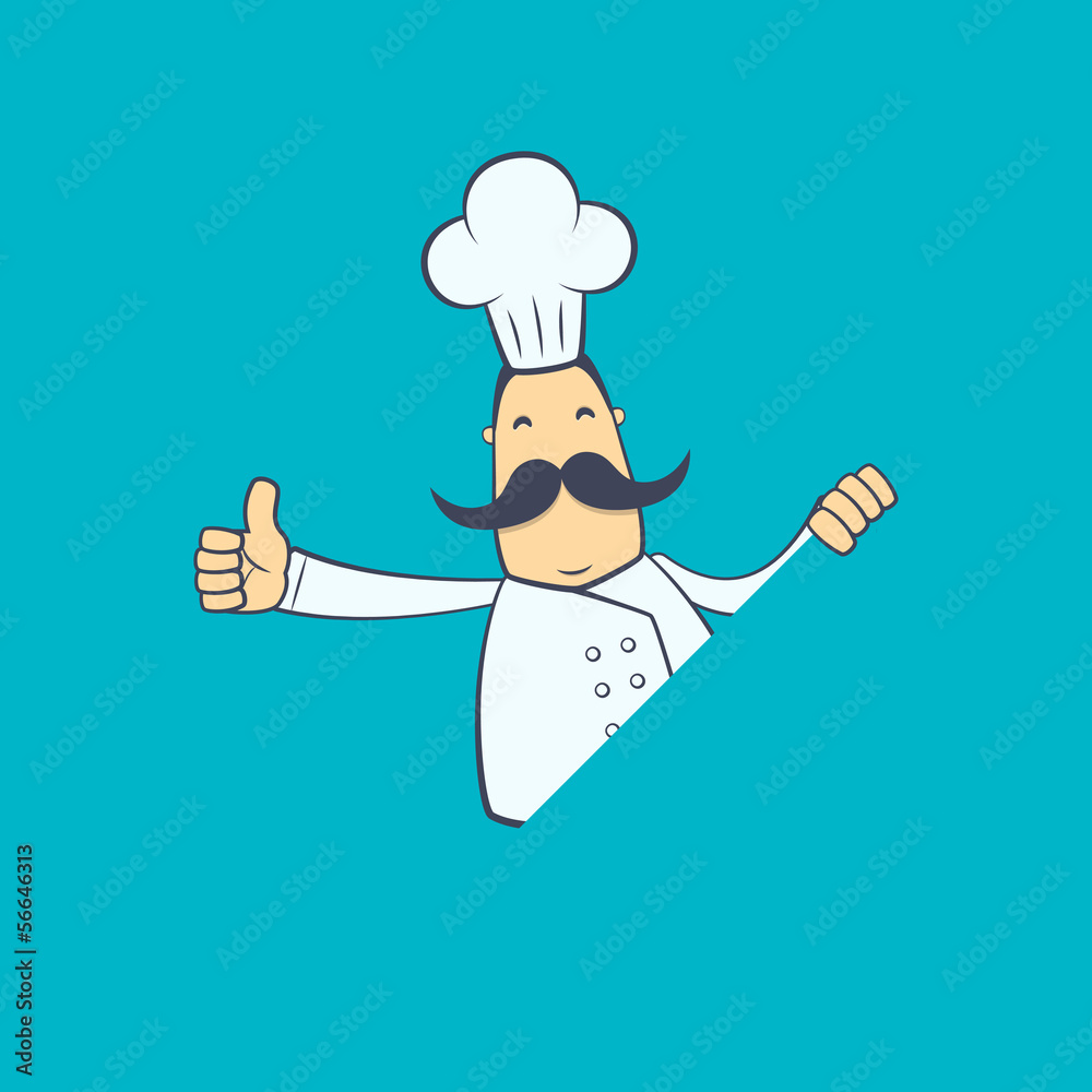 Naklejka premium chef in various poses for use in advertising, presentations,