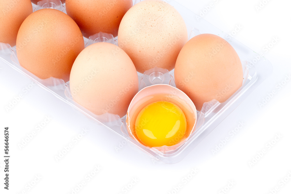 Eggs and yolk in a plastic transparent package Eggs and yolk in a plastic transparent package