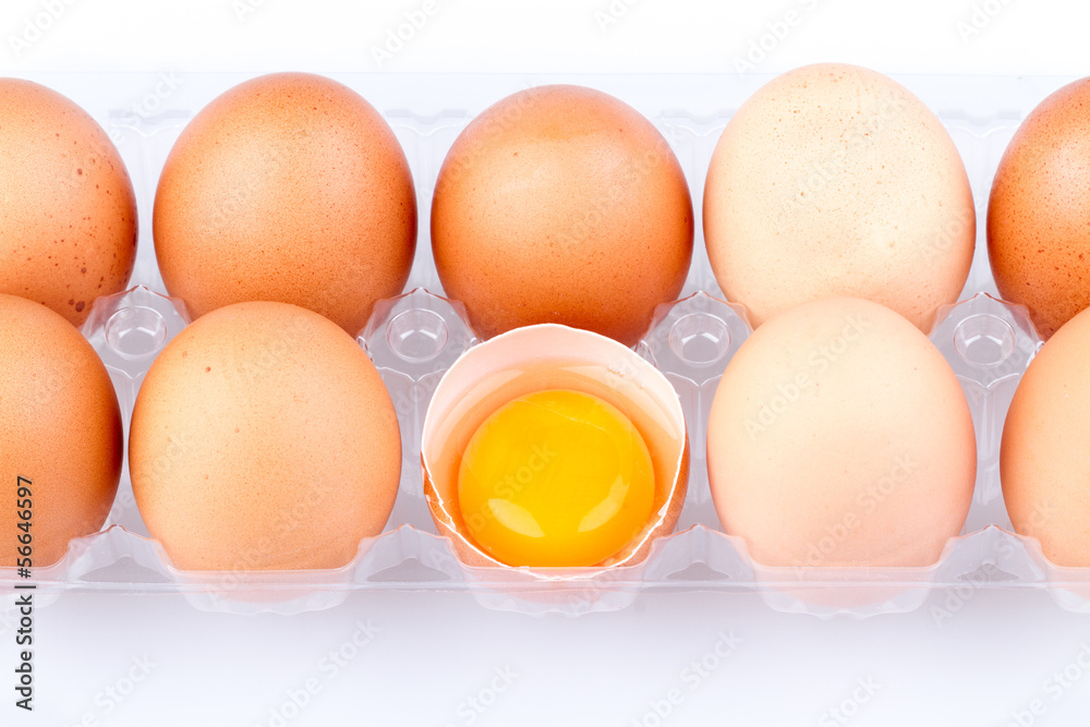 Eggs and yolk in a plastic transparent package Eggs and yolk in a plastic transparent package