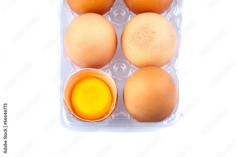 Eggs and yolk in a plastic transparent package Eggs and yolk in a plastic transparent package