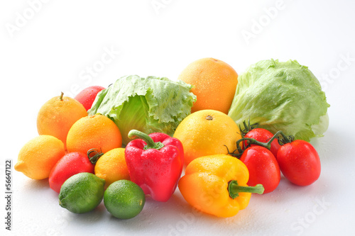 Various vegetables, fruit
