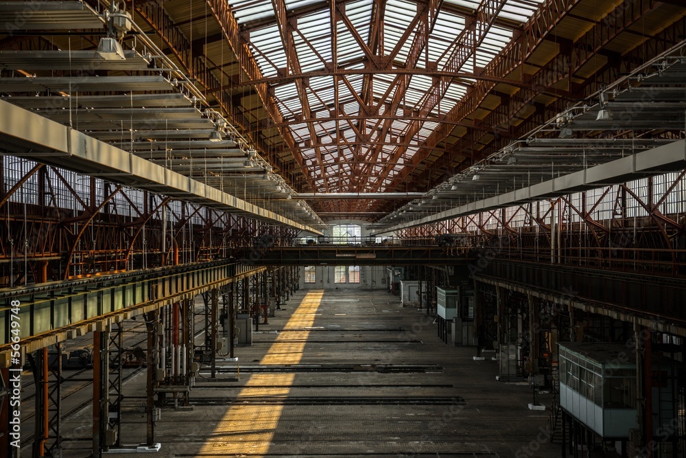 Industrial interior of an old factory