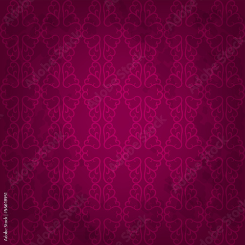 Seamless dark pink background with floral pattern