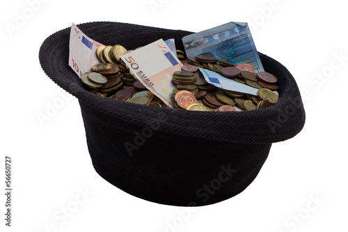 Spenden Hut mit Geldschein