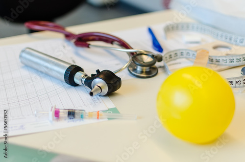 Medical tools on table