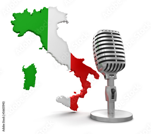 Microphone and Italy (clipping path included)