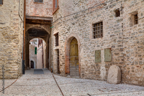 antique alley in Spoleto, Umbria, Italy