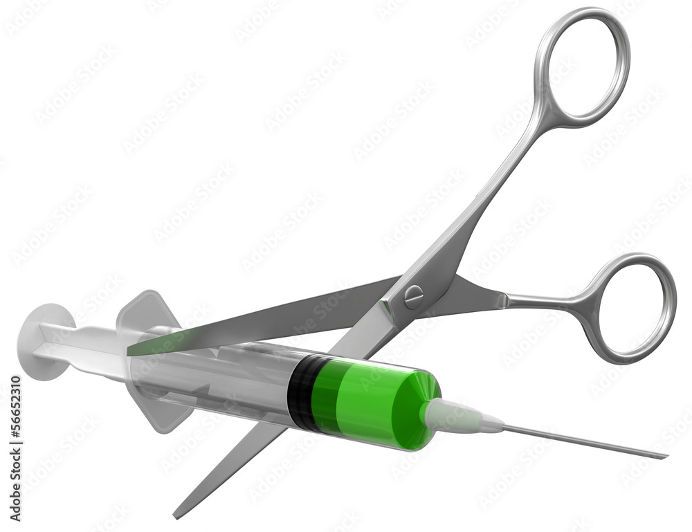 Obraz premium Scissors and Syringe (clipping path included)