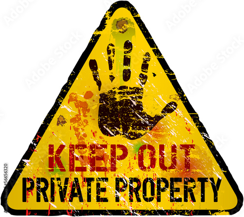 private property sign, warning / prohibition sign, vector