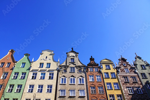 Colourful old buildings in City of Gdansk, Poland